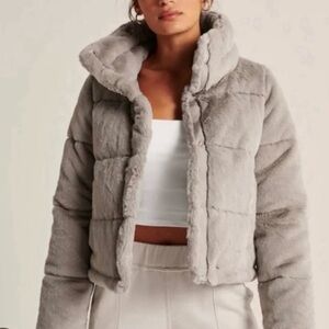 Abercrombie & Fitch Faux Fur Mini Puffer
